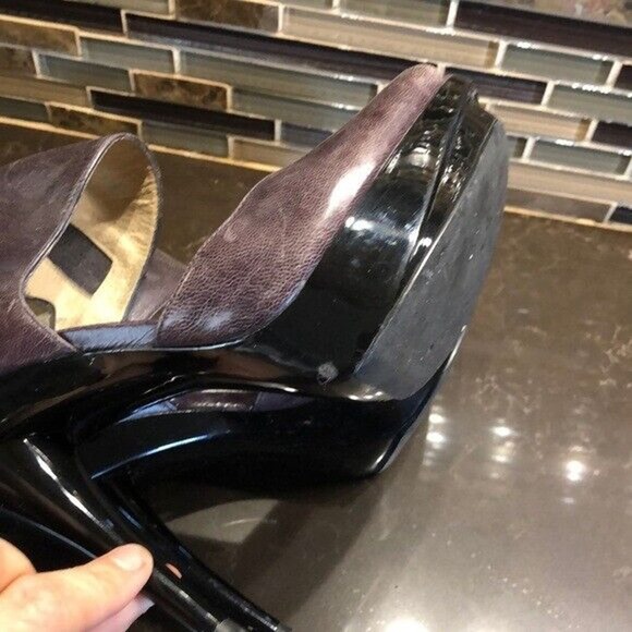 Michael Kors open toe ankle strap heels Women’s Size 6.5 Distressed Brown - Picture 8 of 9